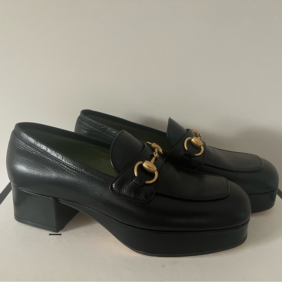 Gucci Leather Lug Sole Loafers size 37.5 - Picture 1 of 5
